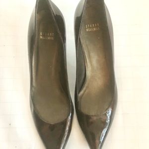 Stuart Weitzman Fever Pump Tortoise Patent Leather High Heel Womens Size 10.5 M